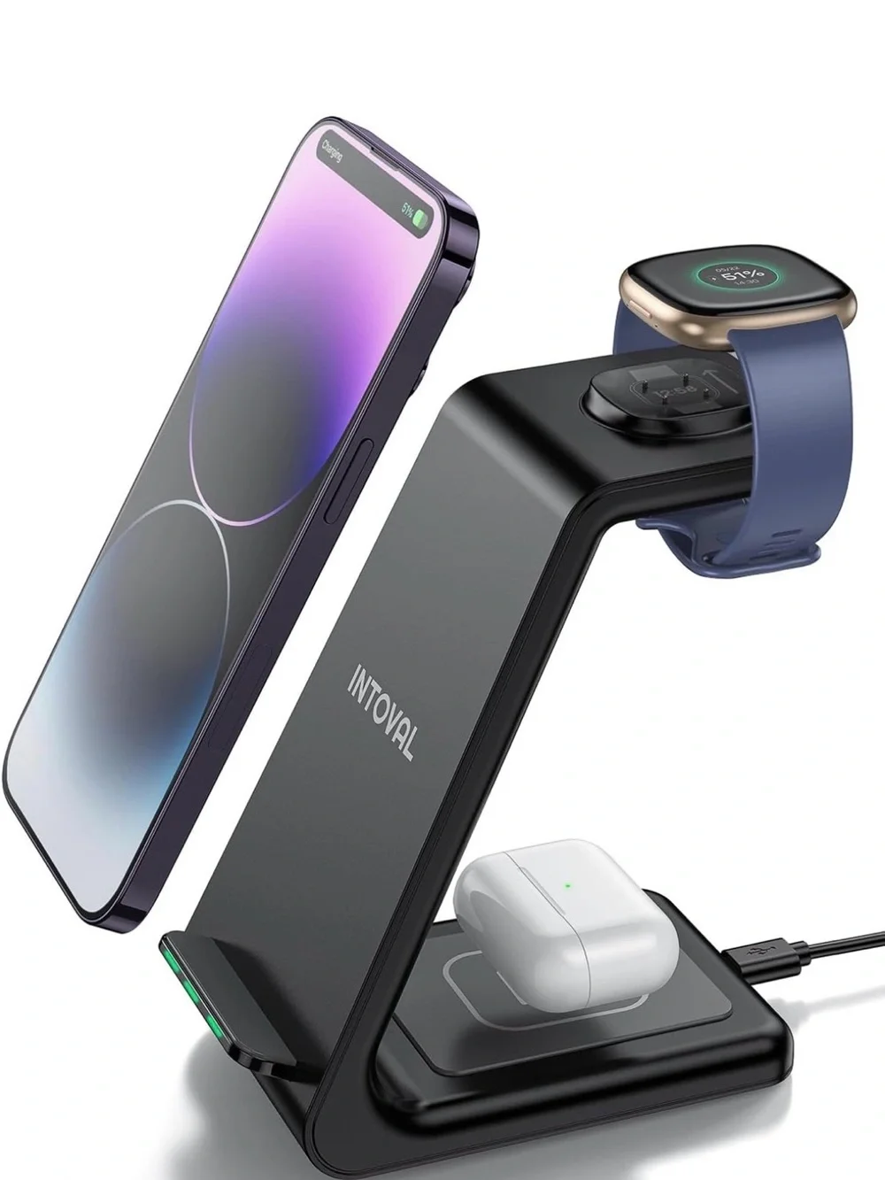 Fitbit Versa 3 Beige Fitness Smartwatch and charger